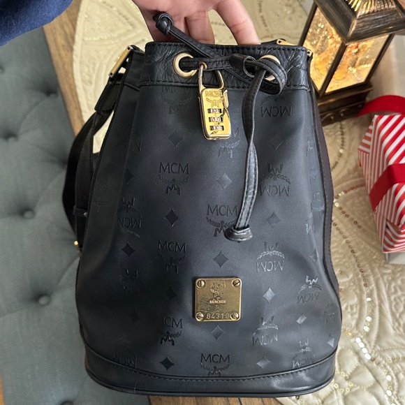 Vintage MCM Black Canvas/Leather Bucket Bag - Picture 11 of 16